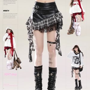 Y2K Irregular Pleated Ruffled A-Line Skirt for Women - Summer Fashion Short Skirt