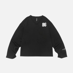 Concert Outfit 86 Embroidery V-Neck Sweatshirt