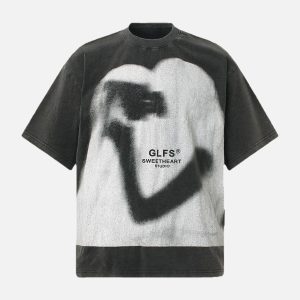 Concert Outfit Abstract “KISS” Graphics T-Shirt