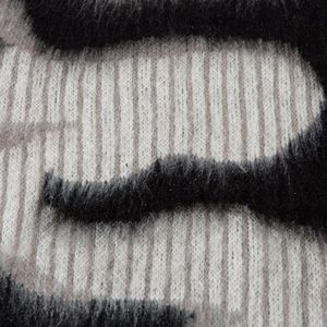 Concert Outfit Abstract Mohair Crew Neck Sweater