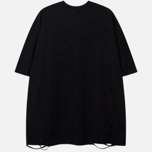 Concert Outfit Abstract Paint Ripped Tee