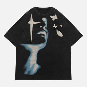 Concert Outfit Abstract Portrait Print T-Shirt