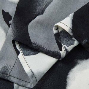 Concert Outfit Abstract Tie-Dye Print Shirt