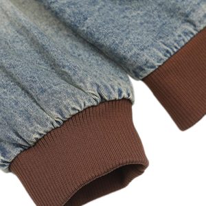 Concert Outfit Alphabet Patch Embroidered Quilted Denim Bomber Jacket