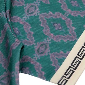 Concert Outfit Always Strive Green Patterned Jersey V-Neck T-Shirt