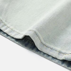 Concert Outfit American Gradient Bleach Wash Vintage Jeans