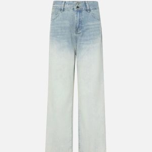 Concert Outfit American Gradient Bleach Wash Vintage Jeans