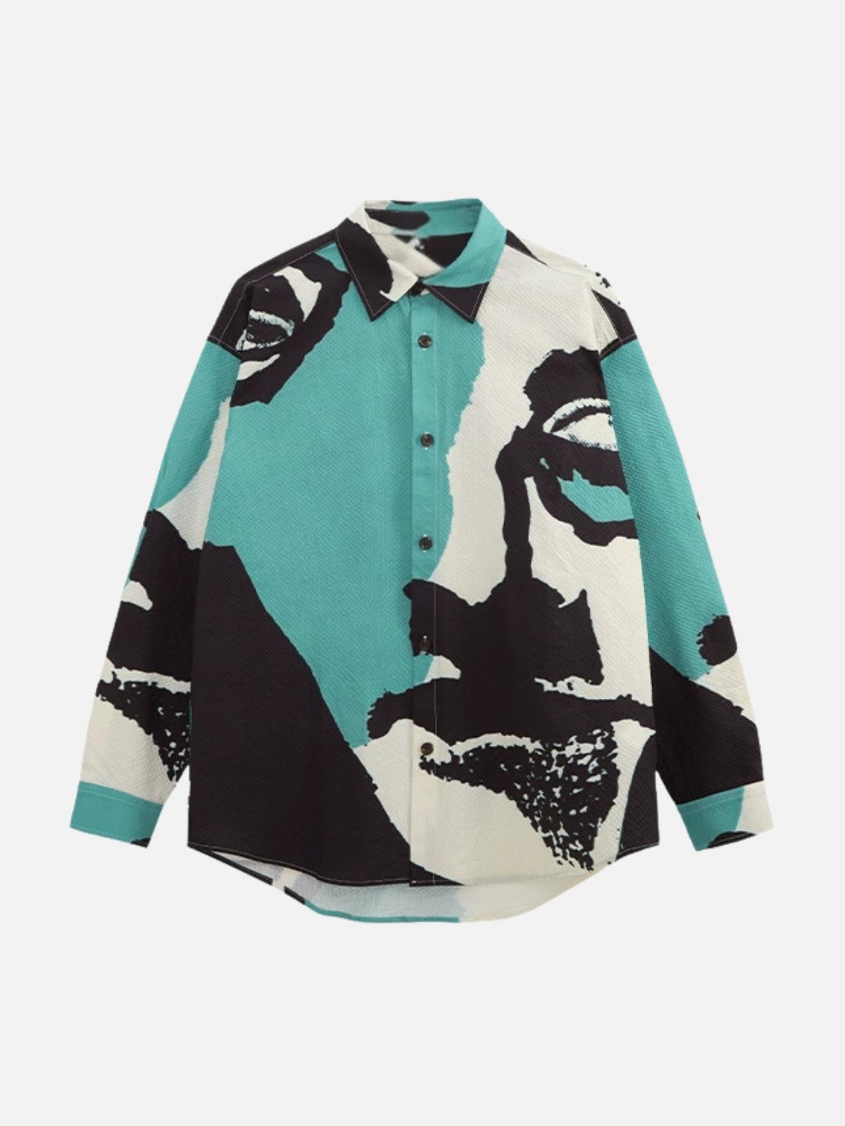 Concert Outfit American Graffiti Abstract Portrait Seersucker Shirt Concert Outfit American Graffiti Abstract Portrait Seersucker Shirt