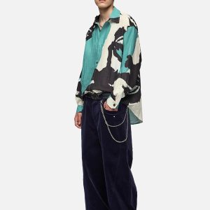 Concert Outfit American Graffiti Abstract Portrait Seersucker Shirt