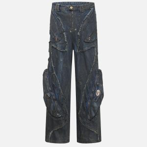 Concert Outfit American Heavy Duty Wasteland Style Work Jeans