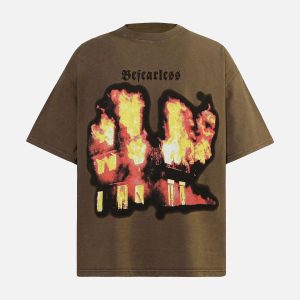 Concert Outfit American High Street Burning Hip Hop T-Shirt