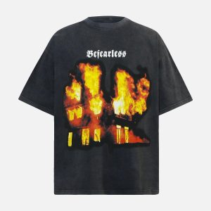 Concert Outfit American High Street Burning Hip Hop T-Shirt