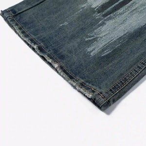 Concert Outfit American High Street Graffiti Washed Jeans