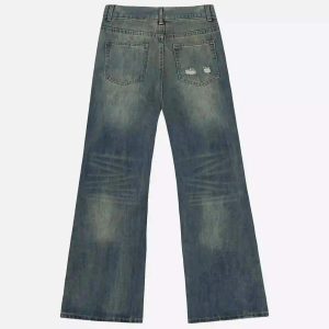 Concert Outfit American High Street Graffiti Washed Jeans