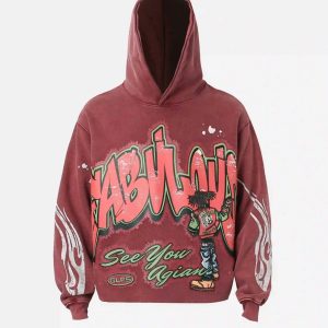 Concert Outfit American Hip-Hop Graffiti Distressed Hooded Hoodie