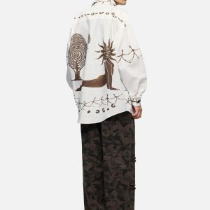 Concert Outfit American Mayan Abstract Mural Shirt