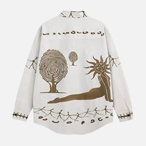 Concert Outfit American Mayan Abstract Mural Shirt