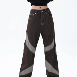 Concert Outfit American Patchwork Jeans