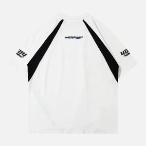 Concert Outfit American Patchwork Vintage Lapel T-Shirt