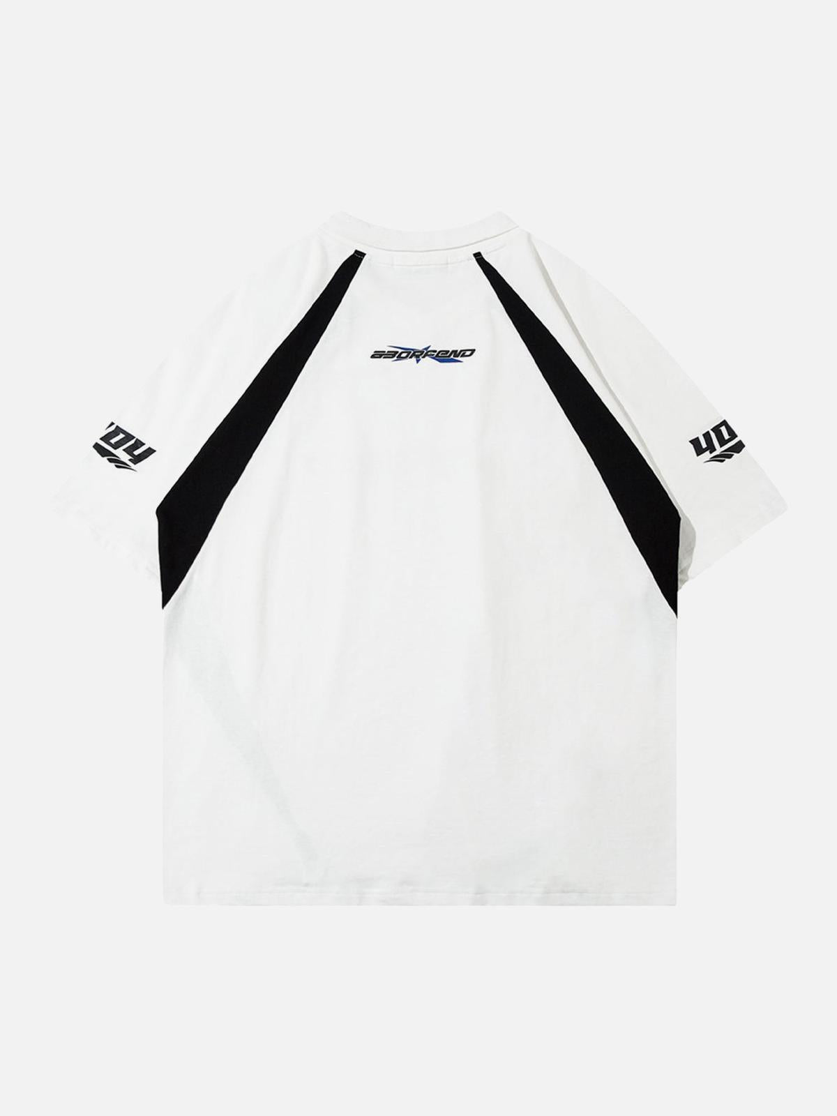 Concert Outfit American Patchwork Vintage Lapel T-Shirt Concert Outfit American Patchwork Vintage Lapel T-Shirt