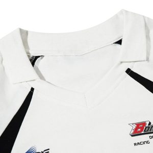 Concert Outfit American Patchwork Vintage Lapel T-Shirt