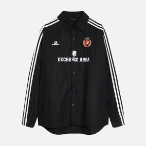 Concert Outfit American Retro College Style Lapel Long-Sleeved Shirt