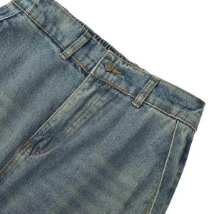 Concert Outfit American Retro Contrast Washed Jeans