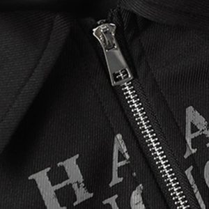 Concert Outfit American Retro Distressed Letter Print Jacket