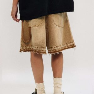 Concert Outfit American Retro Distressed Washed Denim Shorts