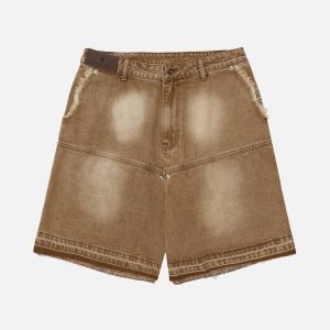 Concert Outfit American Retro Distressed Washed Denim Shorts