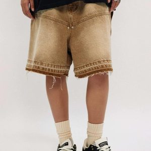 Concert Outfit American Retro Distressed Washed Denim Shorts