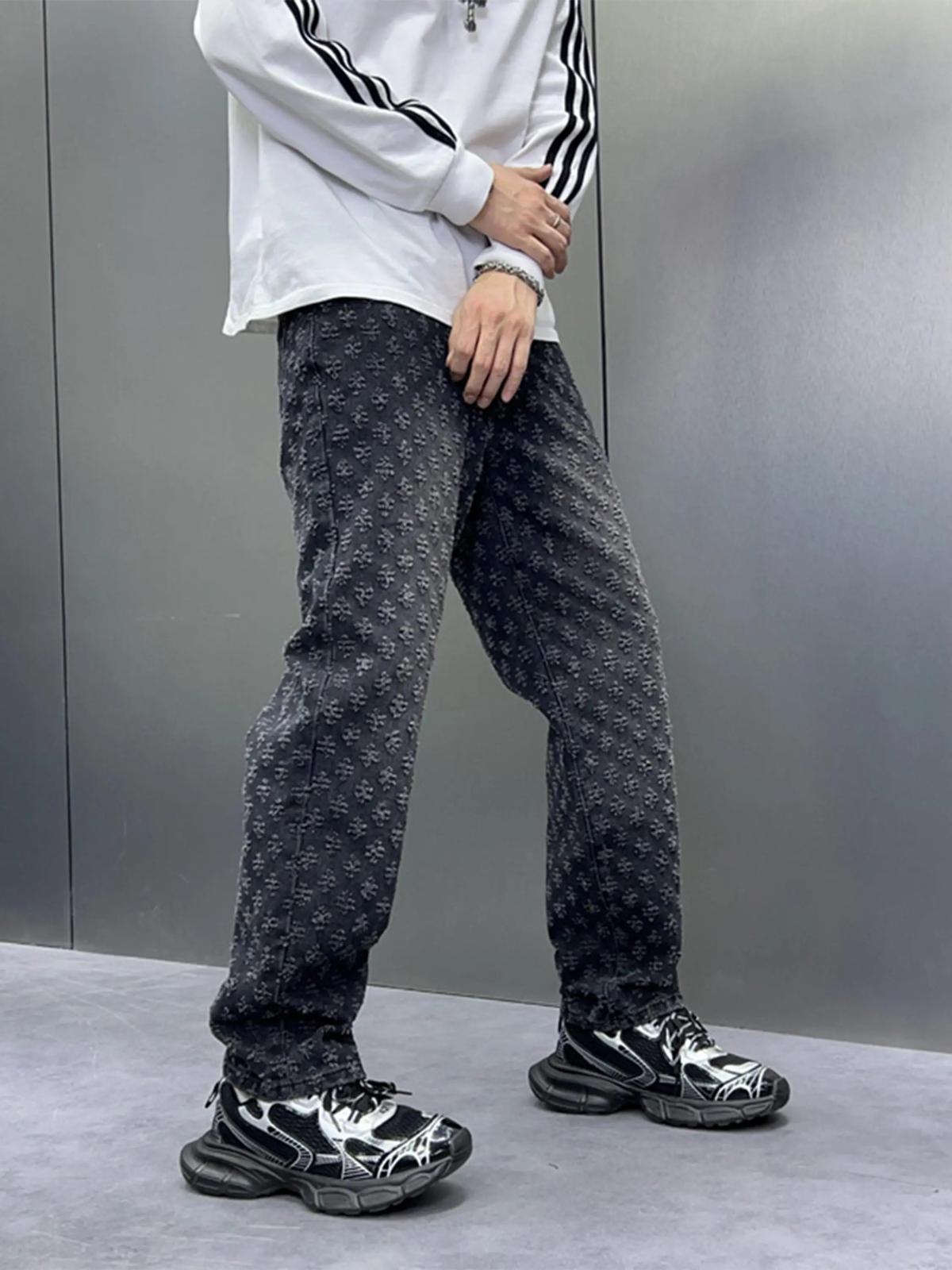 Concert Outfit American Retro Floral Personalized Jeans Concert Outfit American Retro Floral Personalized Jeans