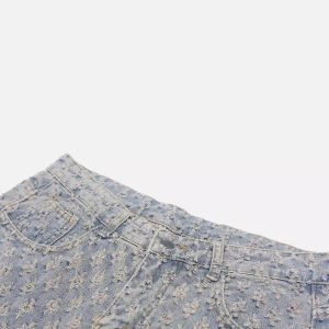 Concert Outfit American Retro Floral Personalized Jeans