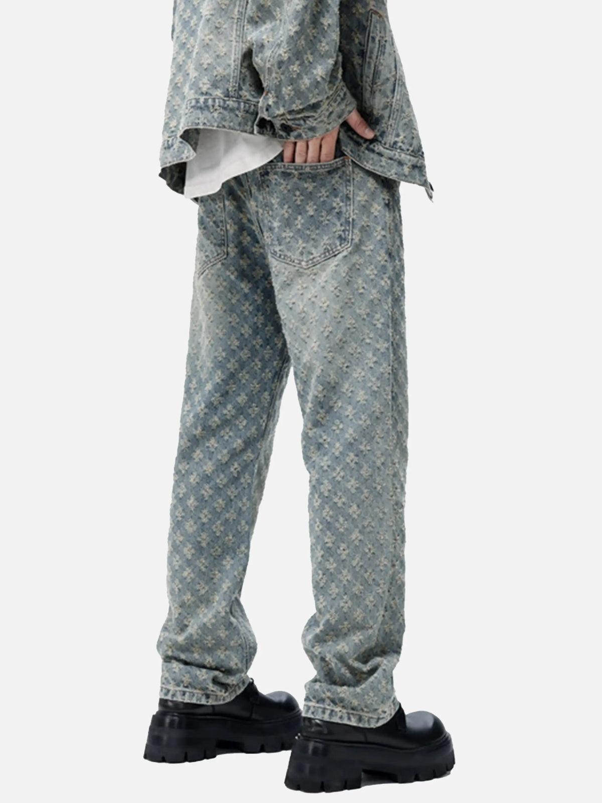 Concert Outfit American Retro Floral Personalized Jeans Concert Outfit American Retro Floral Personalized Jeans