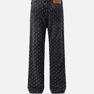 Concert Outfit American Retro Floral Personalized Jeans