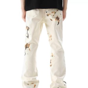 Concert Outfit American Retro Lace Patchwork Jeans