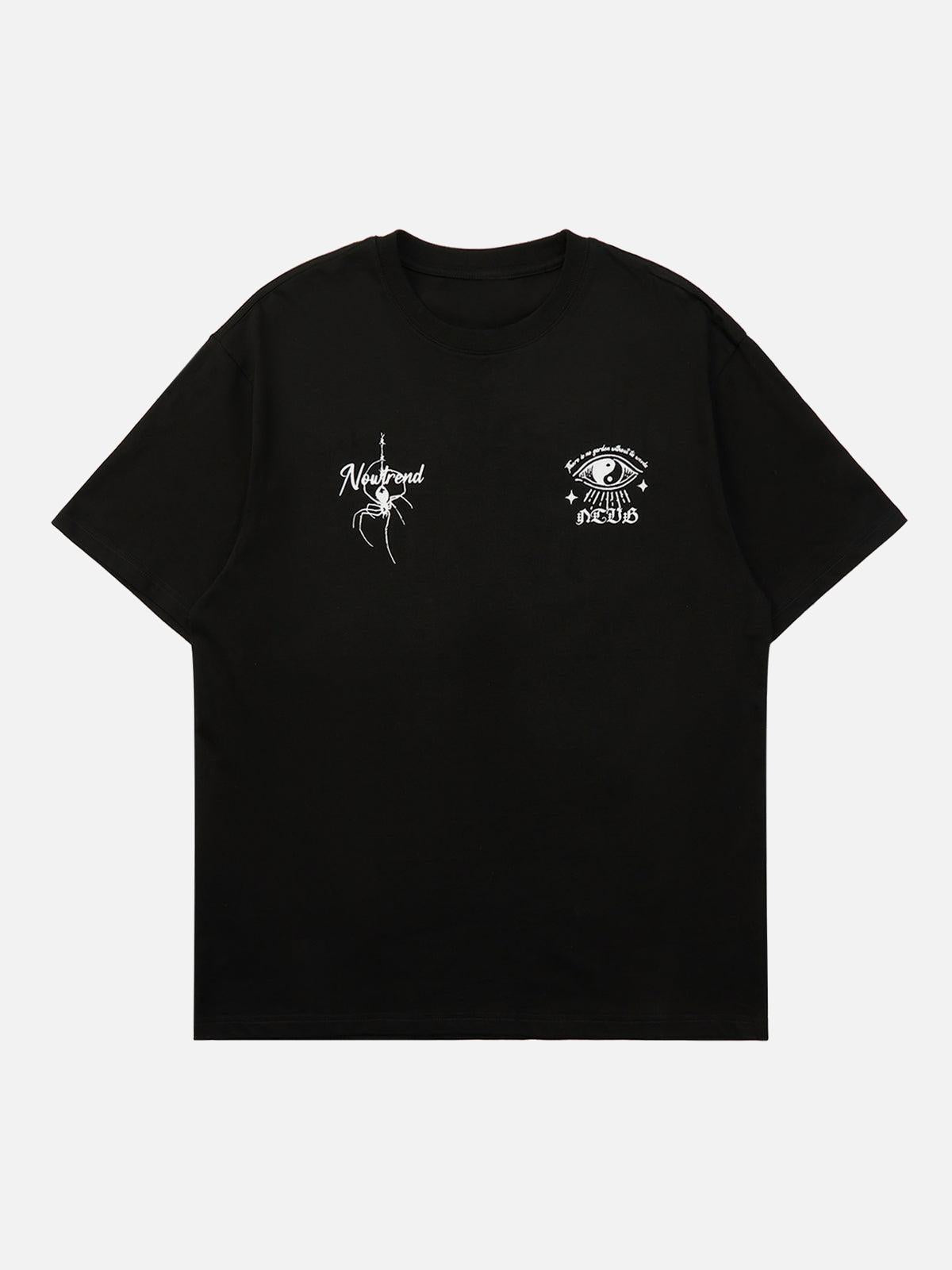 Concert Outfit American Retro Mural Spider Street Rap T-Shirt Concert Outfit American Retro Mural Spider Street Rap T-Shirt