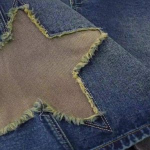 Concert Outfit American Retro Patchwork Denim Shorts