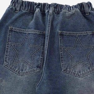 Concert Outfit American Retro Patchwork Denim Shorts