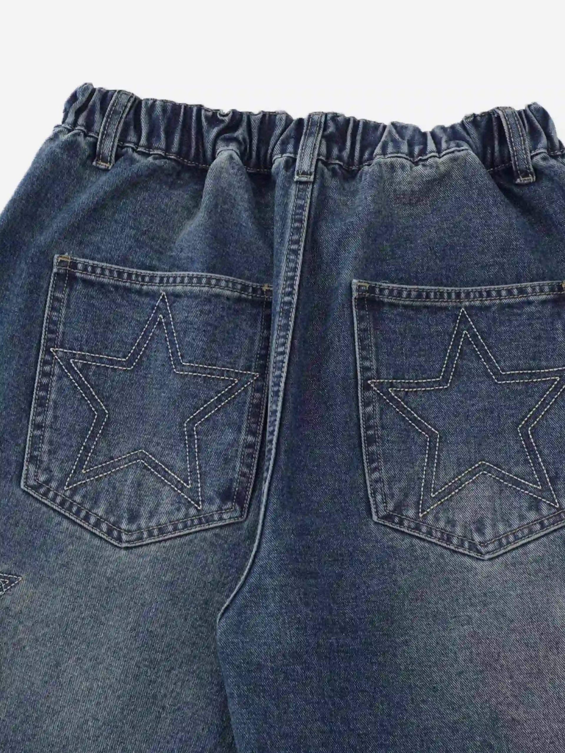 Concert Outfit American Retro Patchwork Denim Shorts Concert Outfit American Retro Patchwork Denim Shorts