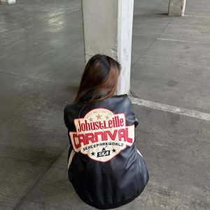 Concert Outfit American Retro Patchwork Motorcycle Jacket