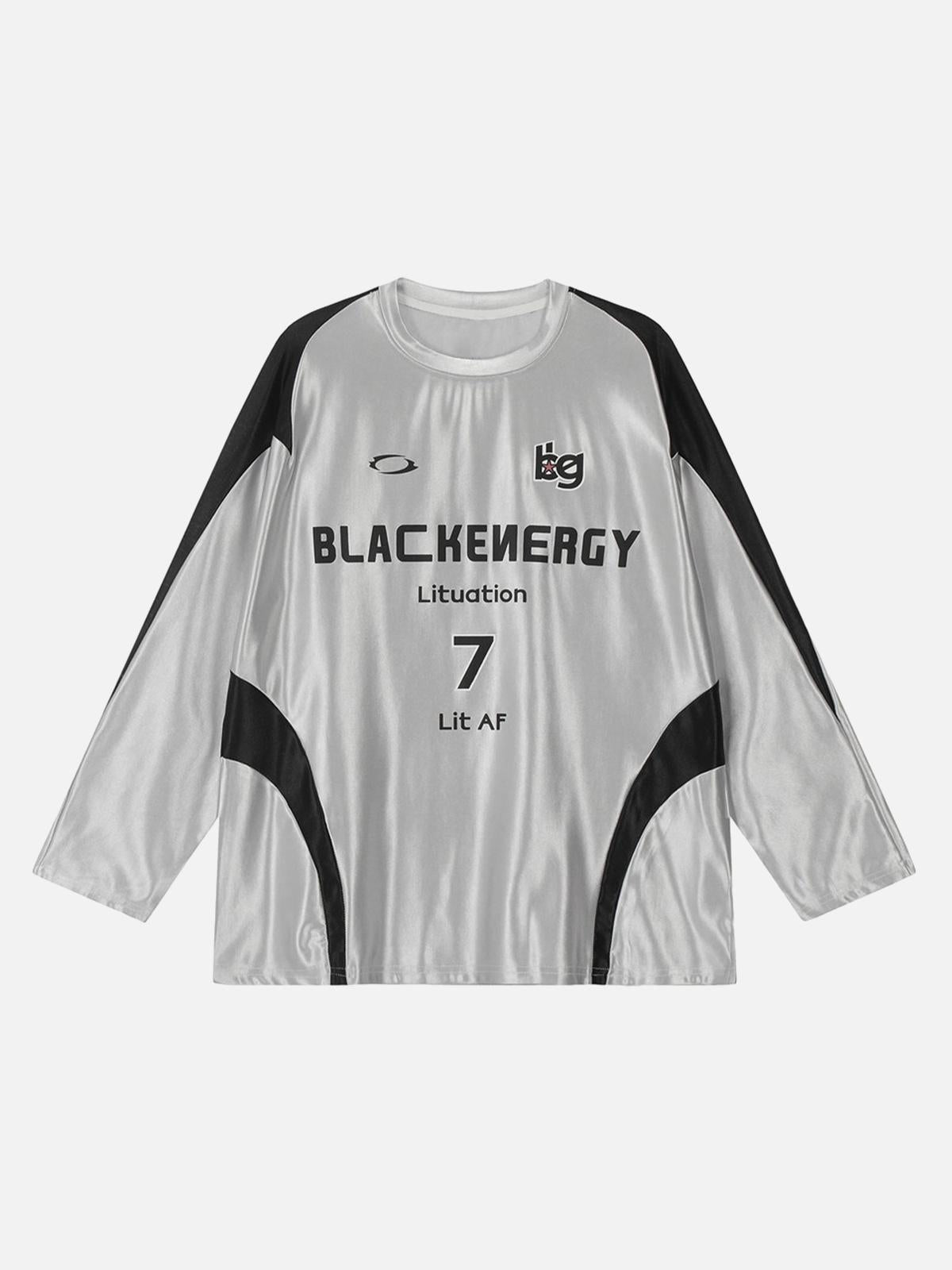 Concert Outfit American Retro Patchwork Print Long-Sleeved T-Shirt Concert Outfit American Retro Patchwork Print Long-Sleeved T-Shirt