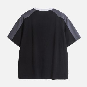 Concert Outfit American Retro Patchwork Print T-Shirt