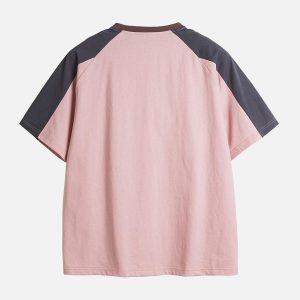 Concert Outfit American Retro Patchwork Print T-Shirt