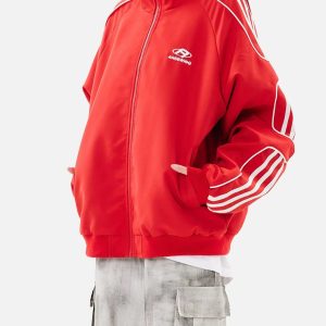 Concert Outfit American Retro Patchwork Sports Jacket