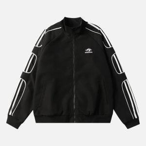 Concert Outfit American Retro Patchwork Sports Jacket