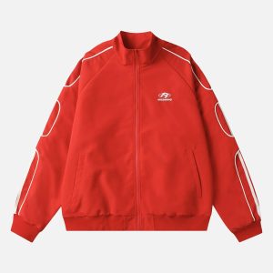 Concert Outfit American Retro Patchwork Sports Jacket