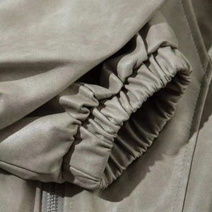 Concert Outfit American Retro Script Embroidered Motorcycle Jacket