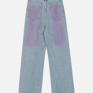 Concert Outfit American Retro Spray-Painted Star Embroidered Jeans