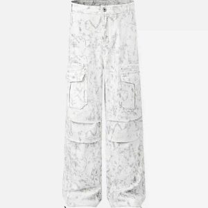 Concert Outfit American Retro Style Multi-Pocket Overalls